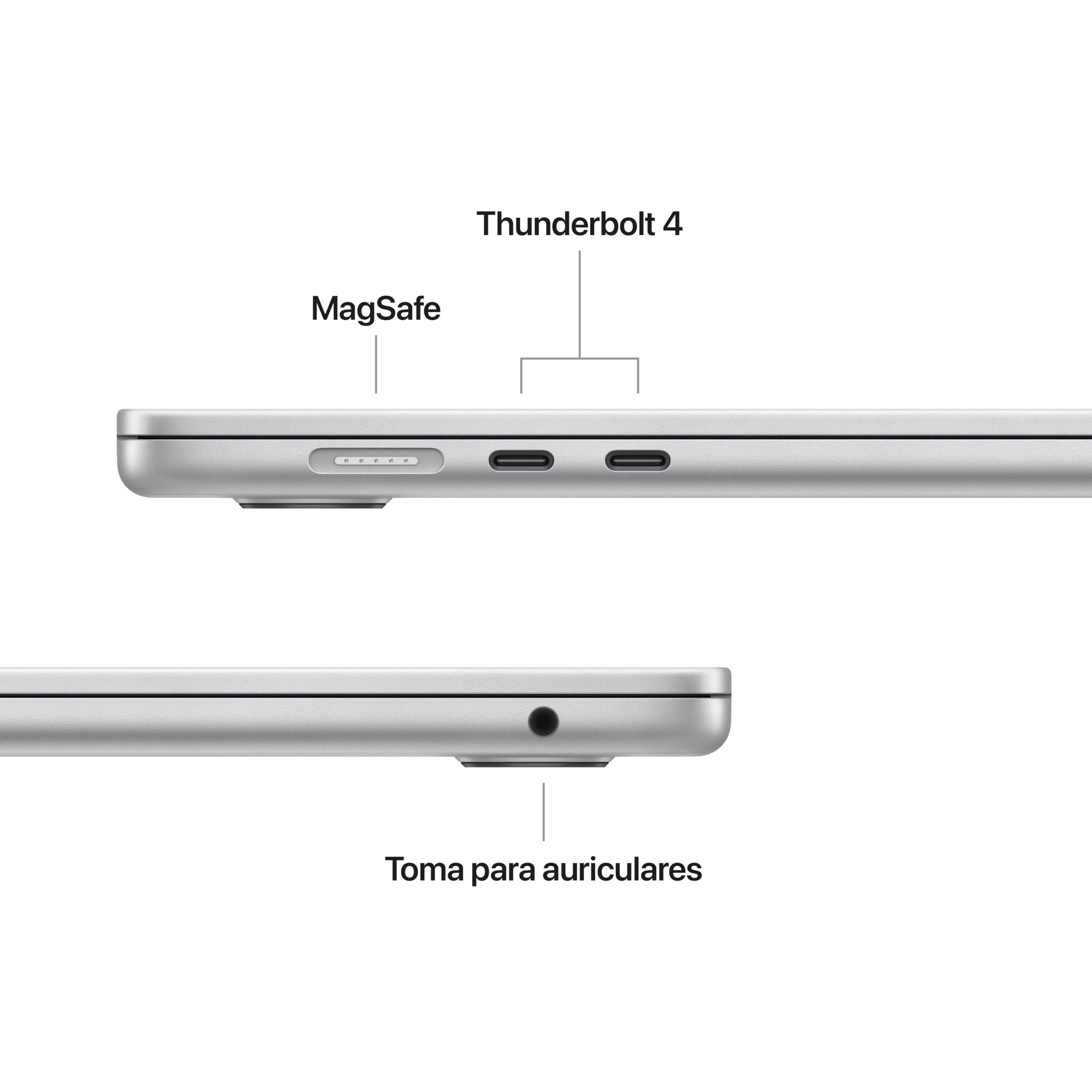 Apple 2025 MacBook Air de 15 Pulgadas con Chip M4: diseñado para Apple Intelligence, Pantalla Liquid Retina de 15,3 Pulgadas, 24 GB de Memoria unificada, 512 GB SSD, Teclado portugués; Plata