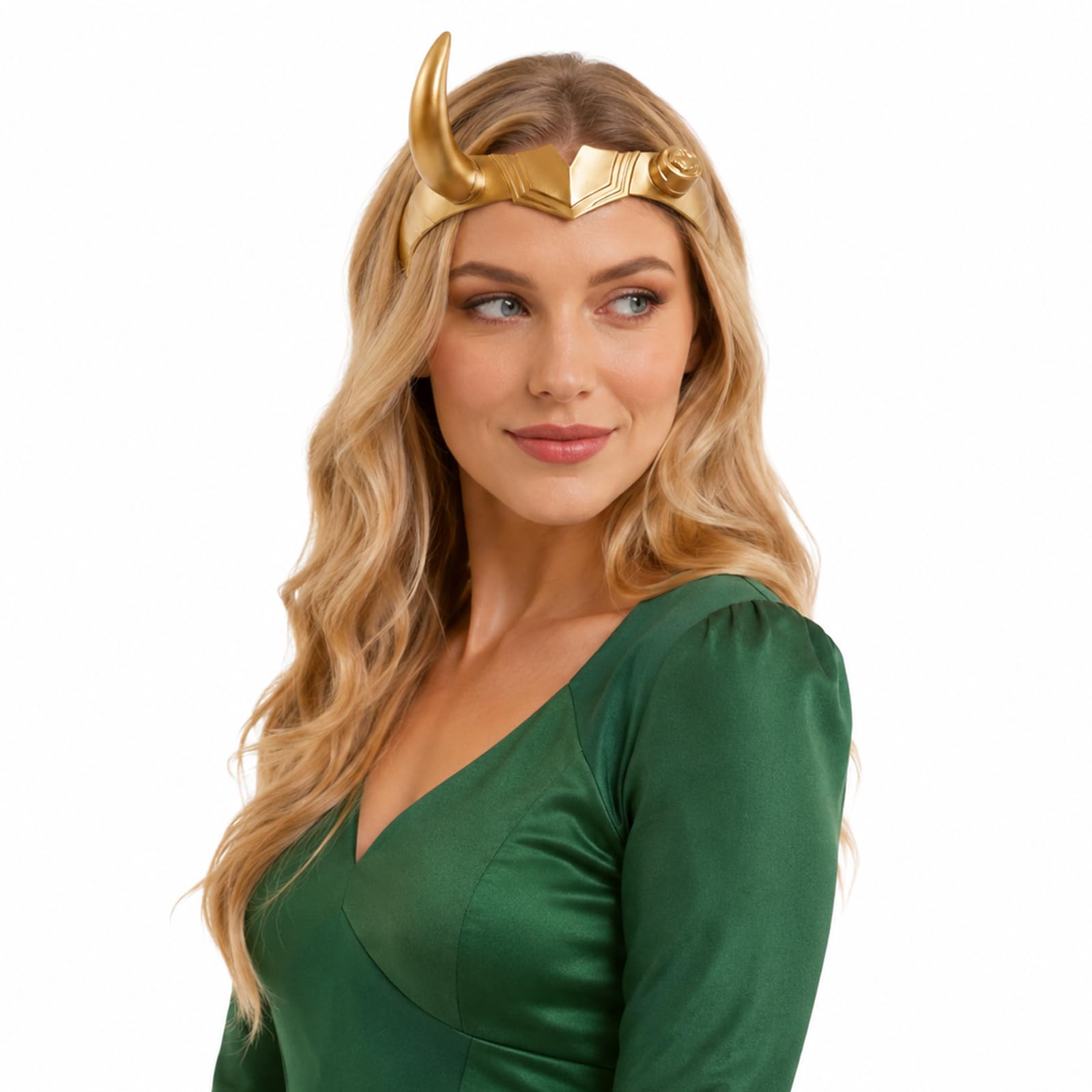 Pigmiss Superhero Horns Helmet Crown Golden Headpiece Halloween Cosplay Costume Props Accessory for Adult Teens