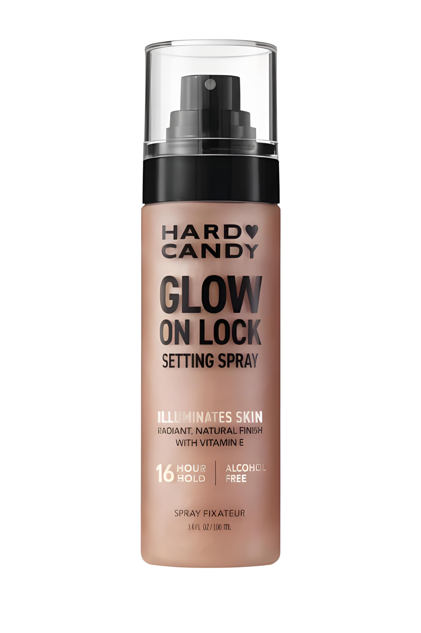 Hard~Candy Glow On Lock Setting Spray, Alcohol-Free, 16 Hour Hold, Luminous Finish ~ 3.4oz/fl ~ Pack of 1