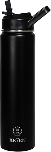 Botella de agua aislada de acero inoxidable para bebidas frías y calientes, frasco al vacío de doble pared con popote y tapa, a prueba de fugas,