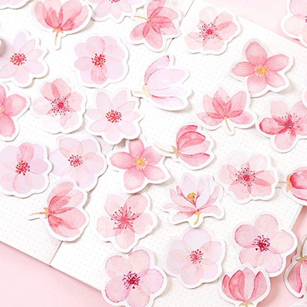 45 Stück Kirschblüten-Aufkleber – Süße Sakura Motive Für Scrapbooking, Laptop & Notizbücher
