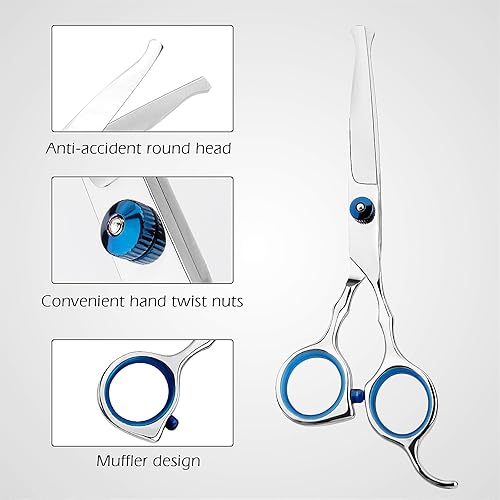 Miniatura 10 de Kit profesional de corte de pelo para el hogar tijeras de corte de pelo para el hogar kit de tijeras de adelgazamiento para el hogar con peine y