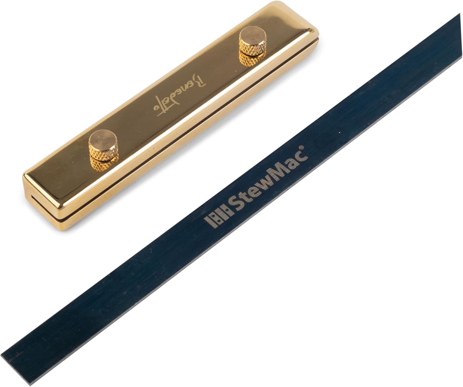 Benedetto Binding Scraper Handle with Scraper – Precision Guitar Binding Tool – Safe & Controlled Scraping – Polished Brass Handle – Professional Luthier Tool