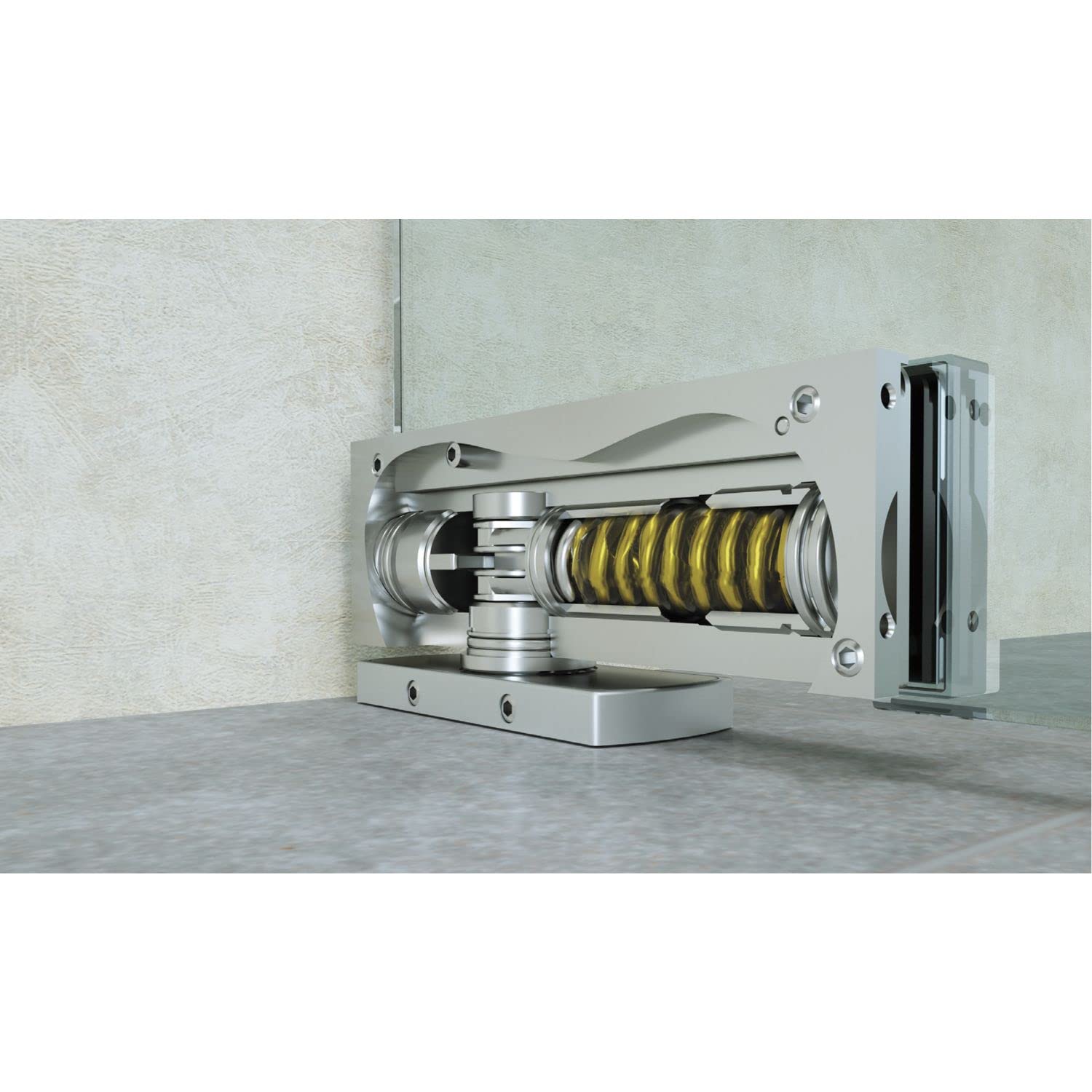 Colcom 102201606 Ferrure de coin hydraulique en acier inoxydable pour porte en verre