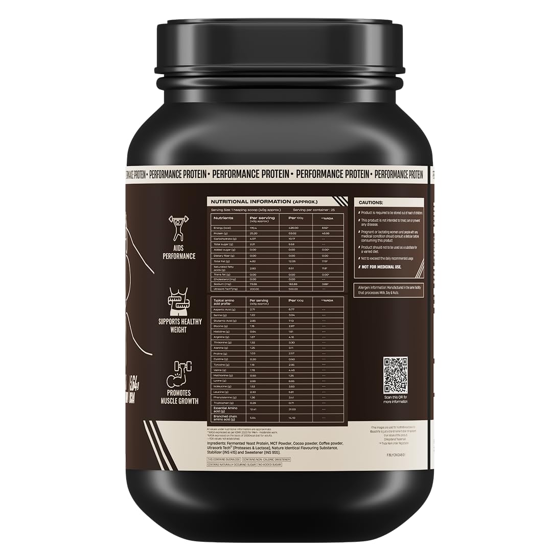 BeastLife Performance Yeast Protein Powder | 25g Protein | Chocolate Mocha Flavour|NABL Lab Certified | High Absorption for Muscle Growth |Smooth & Light, Easy to Digest with Ultrasorb Tech|5.64g BCAA | Best For Gut | Beta Glucan | Improves Immune Function | 1 Kg — Amazon image 8