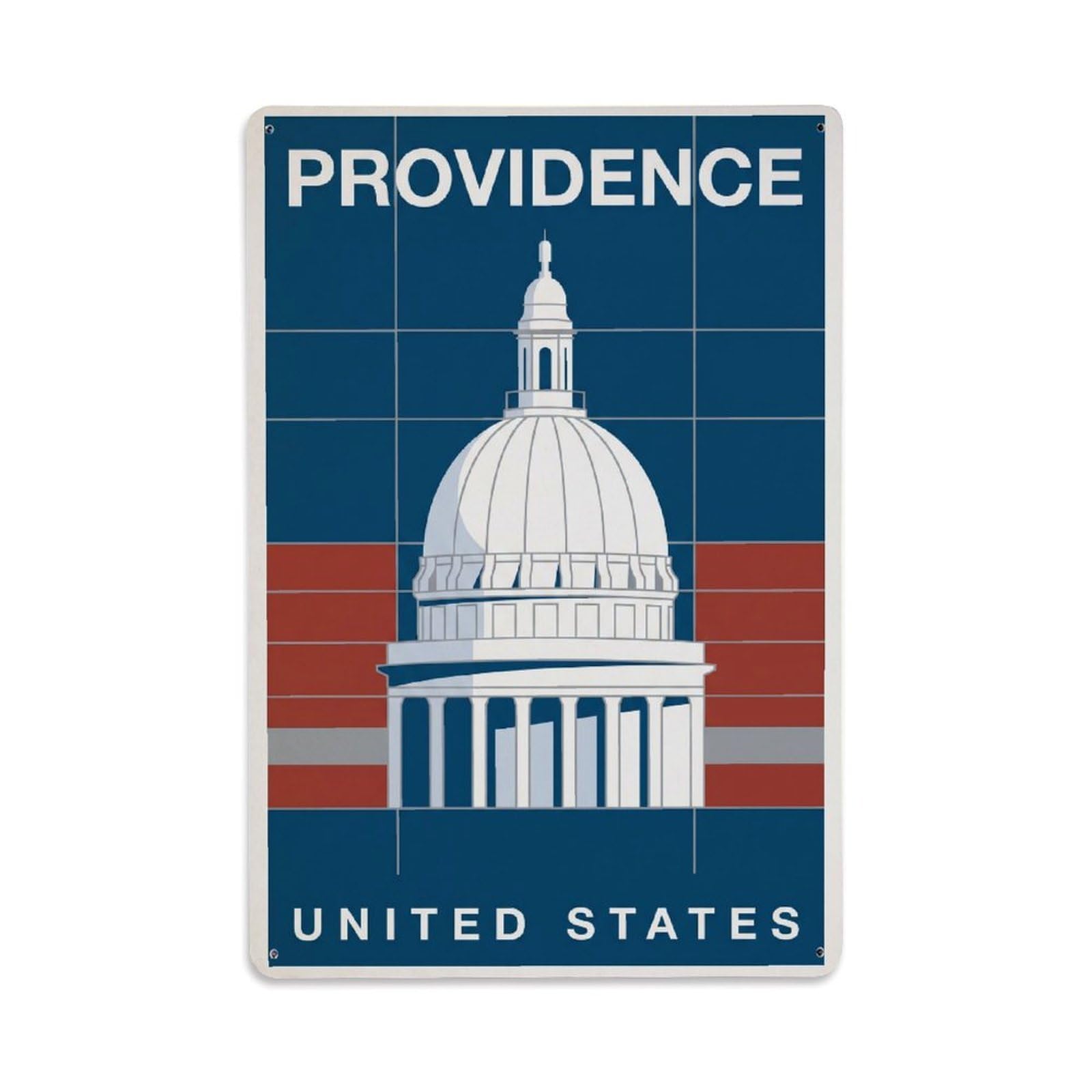 Xanthor Style Retro Travel United States Providence Metal Tin Sign
