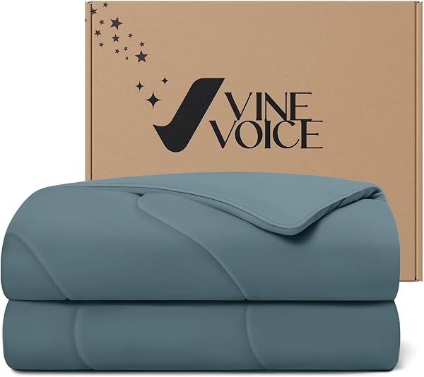Cooling Comforter for Hot Sleepers, Twin 68x90, Blue-Gray