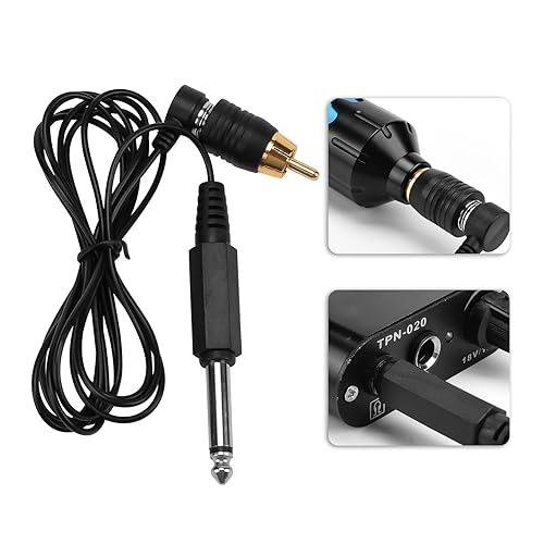 TTOOGO Cable de clip de tatuaje 5.6 ft de línea fina DCRCA tatuaje tatuaje bobina bobina cable de máquina cable de alimentación cable de