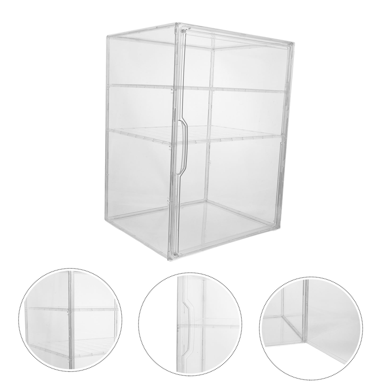Organizador Transparente con 3 Niveles para Biberones de Ñiño de Acrílico Estante Ajustable y Puerta Magnética para Cocina y Baño