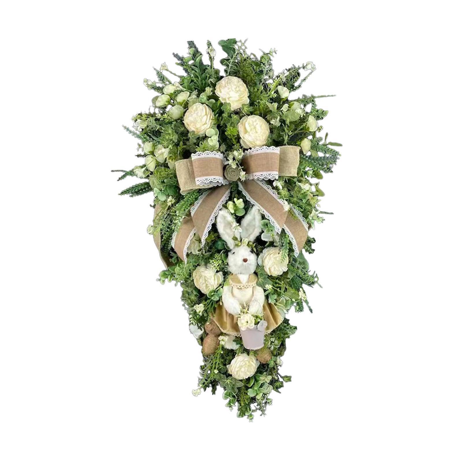 KIXZSAZ Front Door Swag Harvest Art Autumn Decoration Crafts Easter Teardrop Wreath Home Furnishing Decorative for Creative