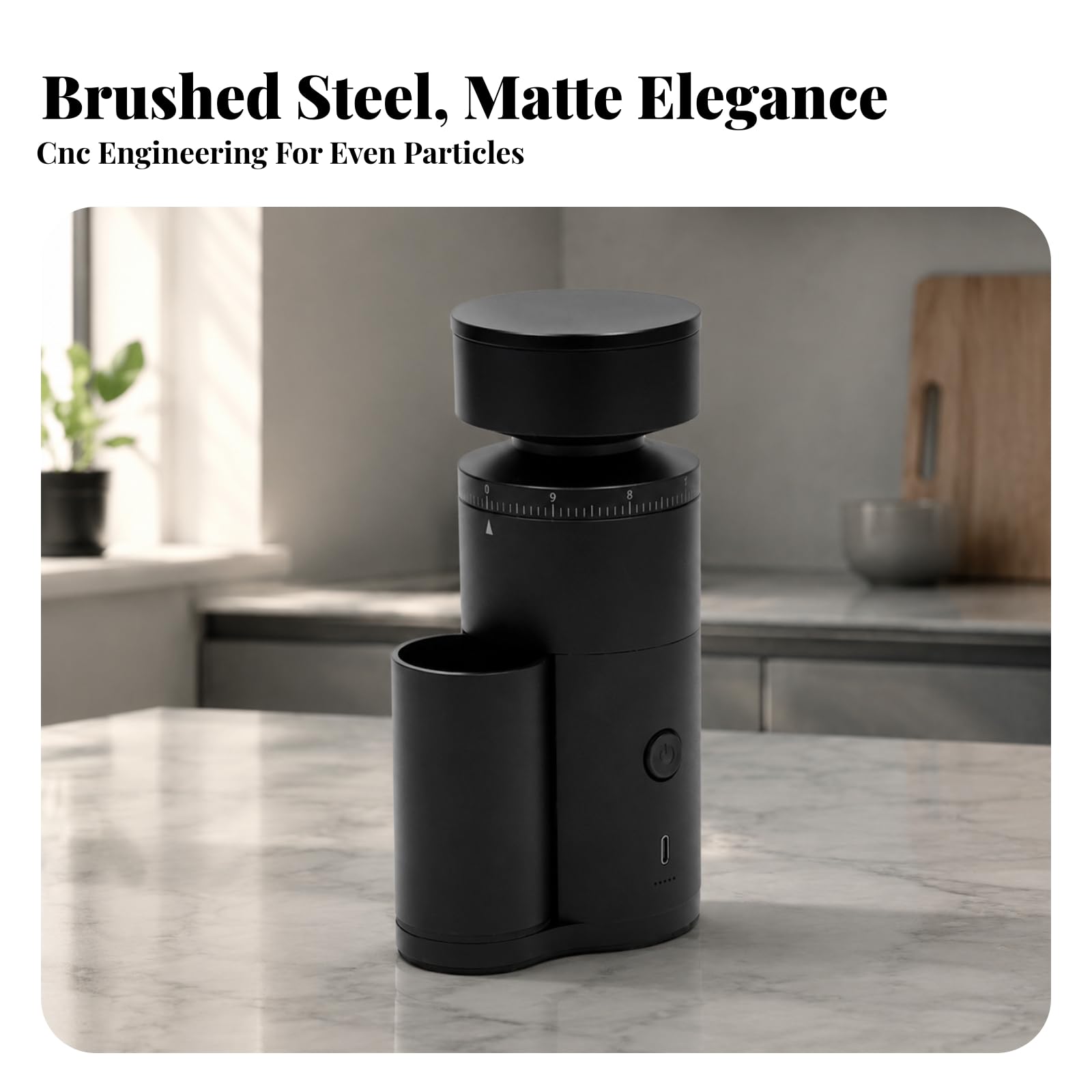Macinacaffè a Batteria Compatto | Macinacaffè con Contenitore per Macinato, Tile, caffettiera, caffettiera a stantuffo