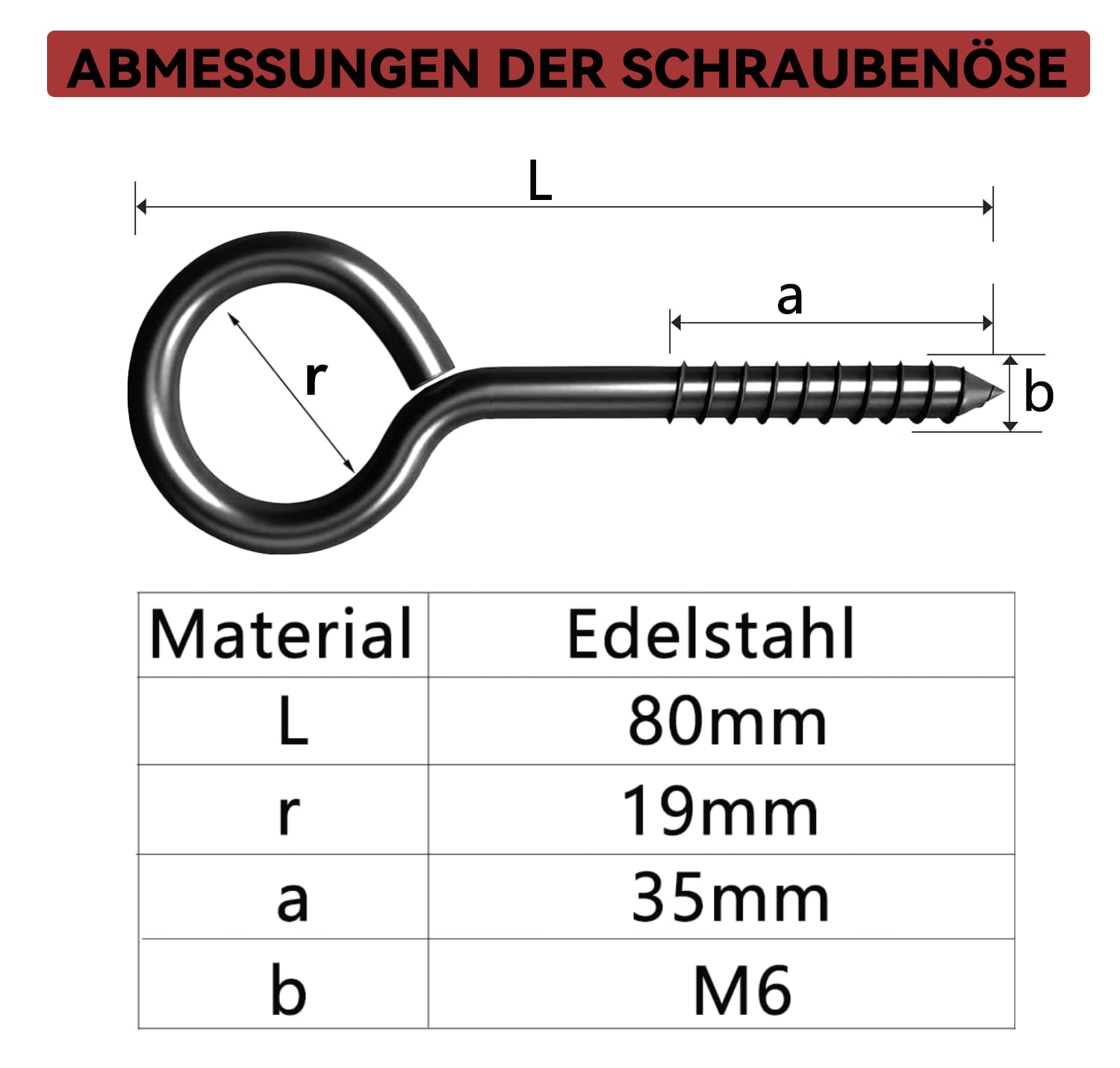 Viti Con Occhiello M5 X 65mm In Acciaio Inox - Ganci Per Sospensioni E Fissaggi - Foto 5