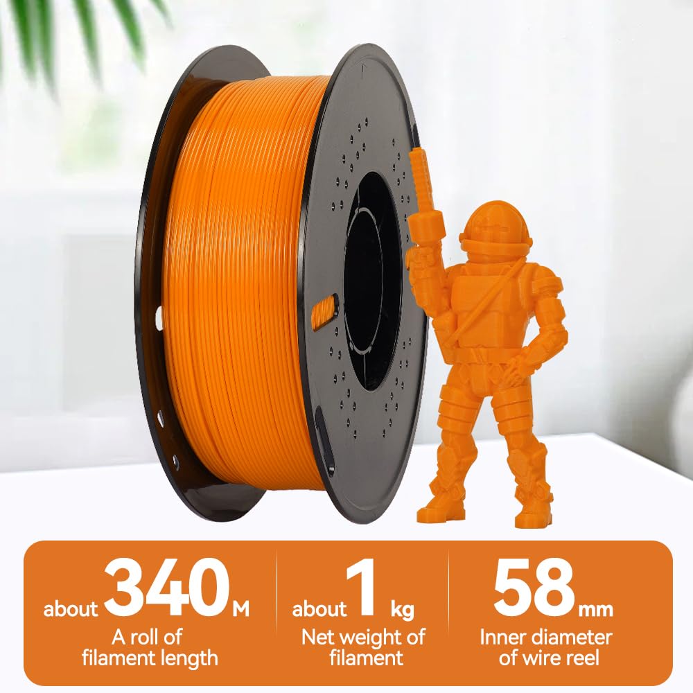 Filamento di stampa 3D PETG ad alta velocità 1,75 mm, 1 kg (2,2 libbre) di bobina, ± 0,02 mm di precisione, nero, per la maggior parte delle stampanti 3D FDM, per hobbisti, (Grigio)