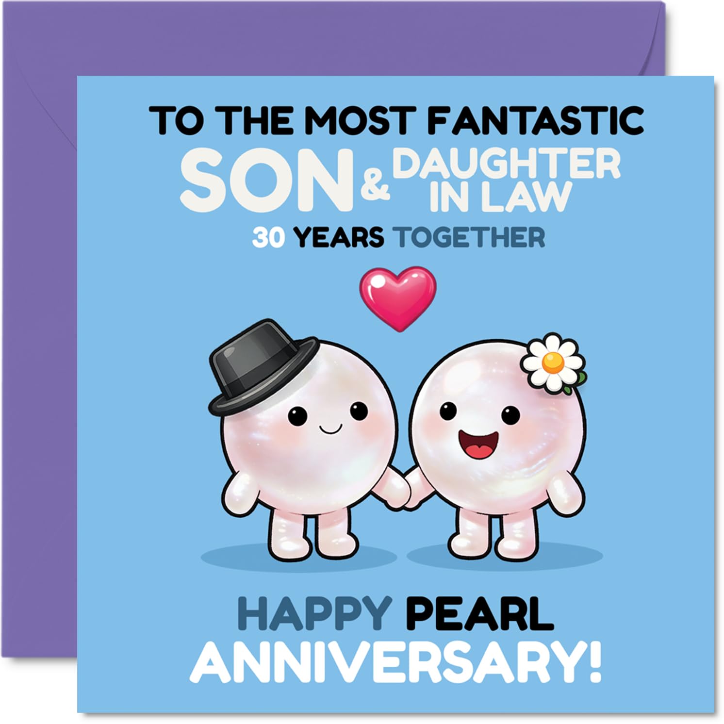 Cute 30th Anniversary Card for Son & Daughter in Law