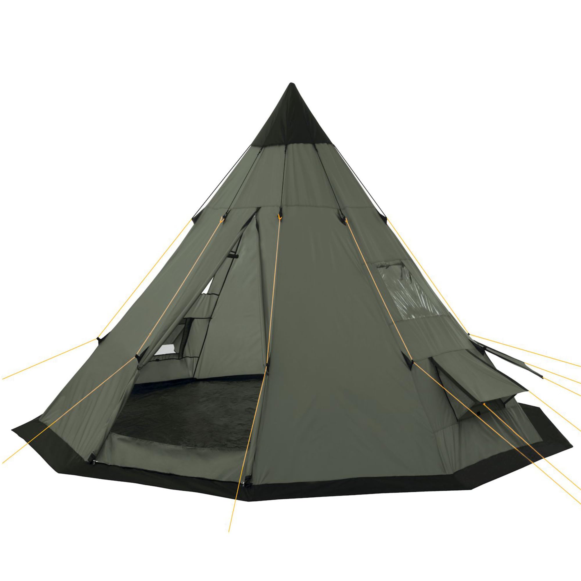 CampFeuer Tienda de Campaña Tipi Spirit | 4 Personas | Columna de Agua 3.000 mm | Ligera | Carpa | Tienda de Campaña Piramidal, Tienda Grupo, Tienda Camping, Tienda Familiar | Acampada, Senderismo