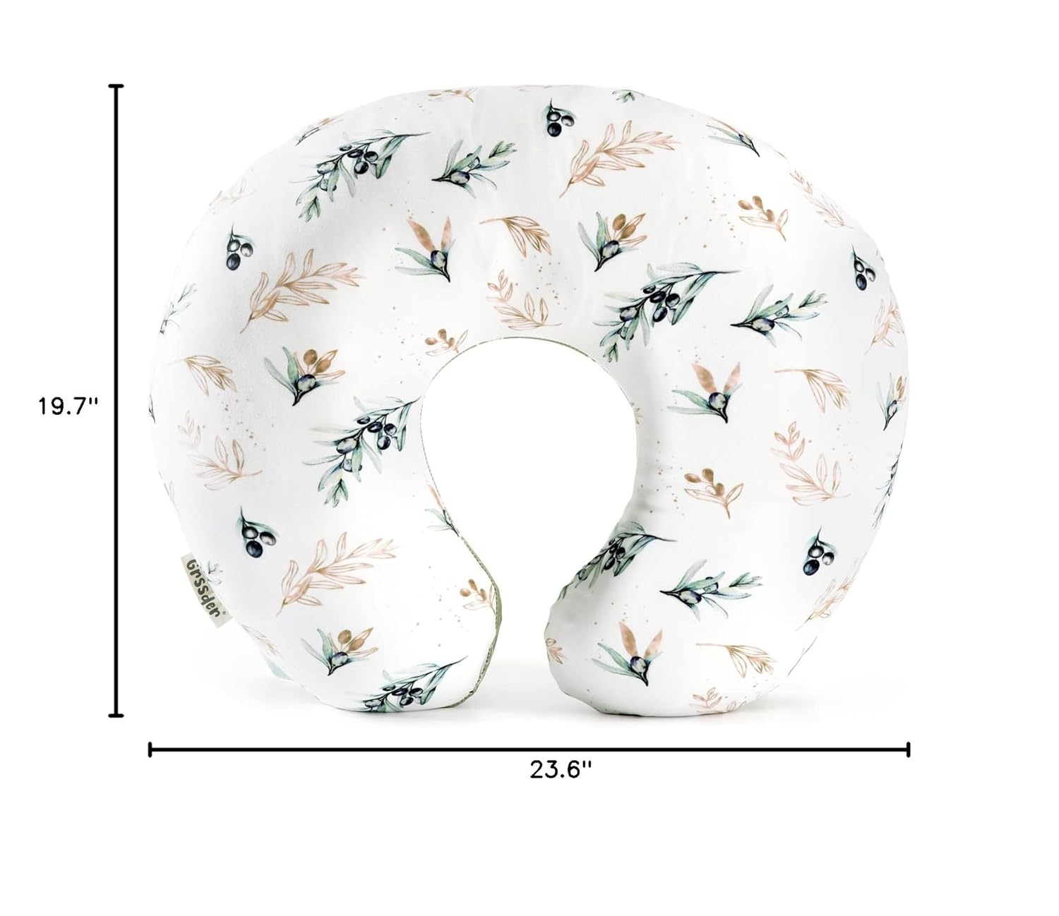 GRSSDER Nursing Pillow Cover Stretchy Minky Removable Nursing Covers for Breastfeeding Pillows, Ultra Soft Comfortable Slipcover for Baby Boy and Girls, Watercolor Olive Pattern - Image 8