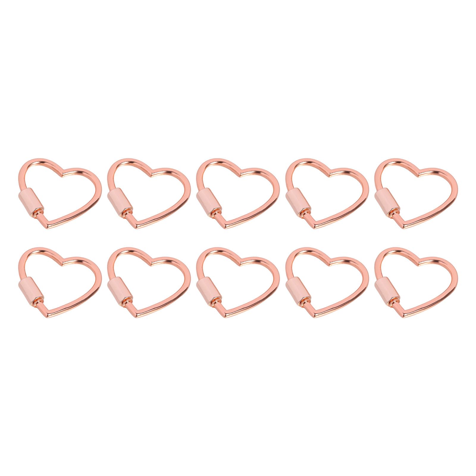 Limtula 10PCS Heart Carabiners with Screw Heart Shape Buckles Fasteners Clip for Handbag Strap Rings Bag Accessories Multifunctional Shaped Carabiner Hook