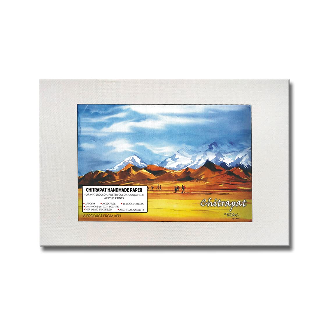 CHITRAPAT Net (Mat) Textured 270 GSM Handmade Paper / 11 x 7.4 Inches / for Watercolor, Acrylic Painting, Gouache and Poster Color Painting / Acid-Free/ Archival Quality/ 1 Set of 16 Loose Sheets (B09C81M13K) Amazon Price History, Amazon Price Tracker