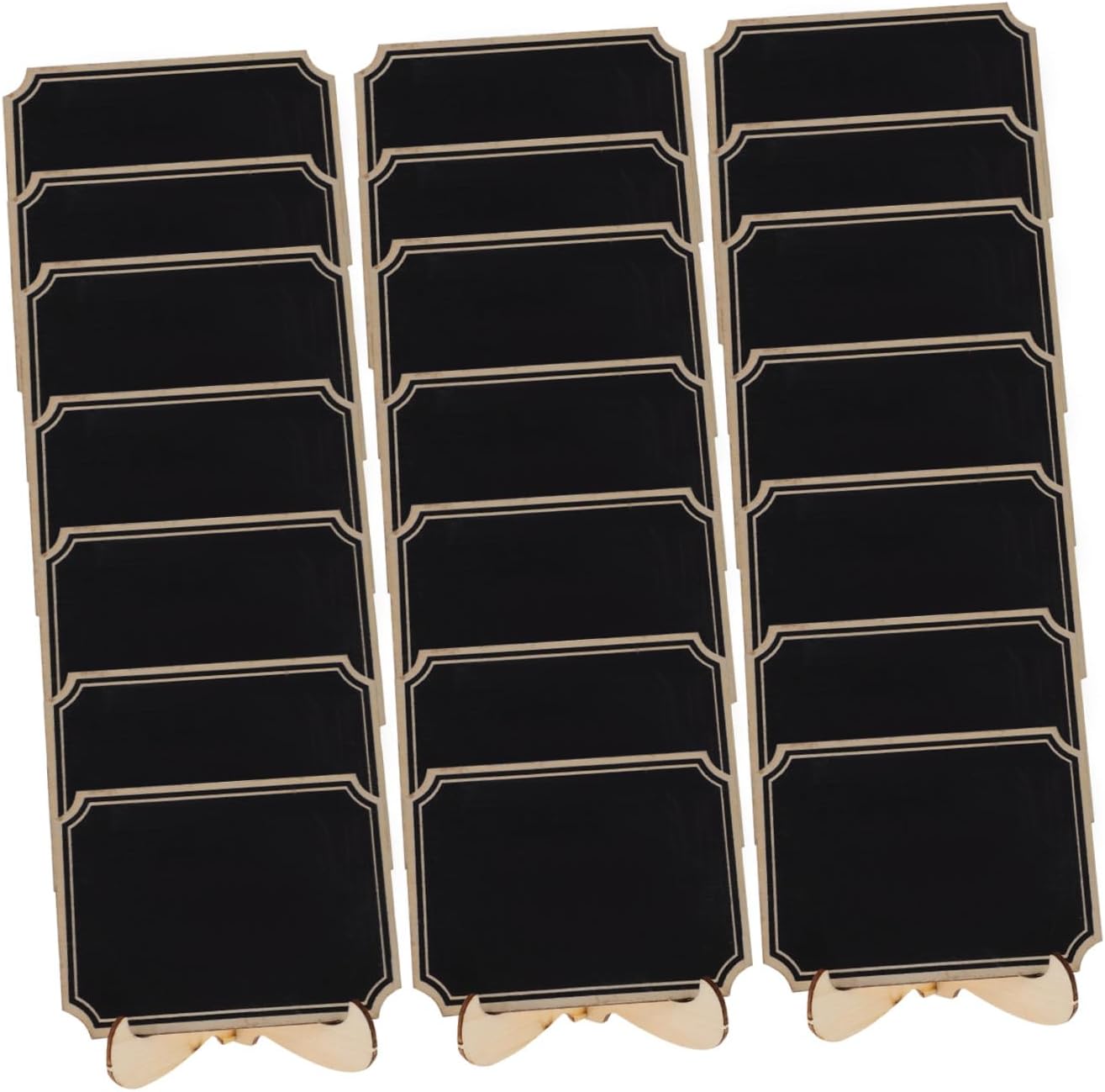 PATKAW 20pcs Small Blackboard Signs Household Chalkboard Message Boards Decorative Wooden Memo Boards for Kitchen Menu Display and Restaurant Table Décor