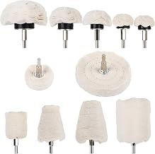 11pcs Buffing Wheel for Drill, Polishing Pad for Drill with 0.25" Hex Shafts, Cotton Polishing Kit for Rotary Tools, Sanding Headlight Rims Manifold Aluminum Chrome Stainless Steel