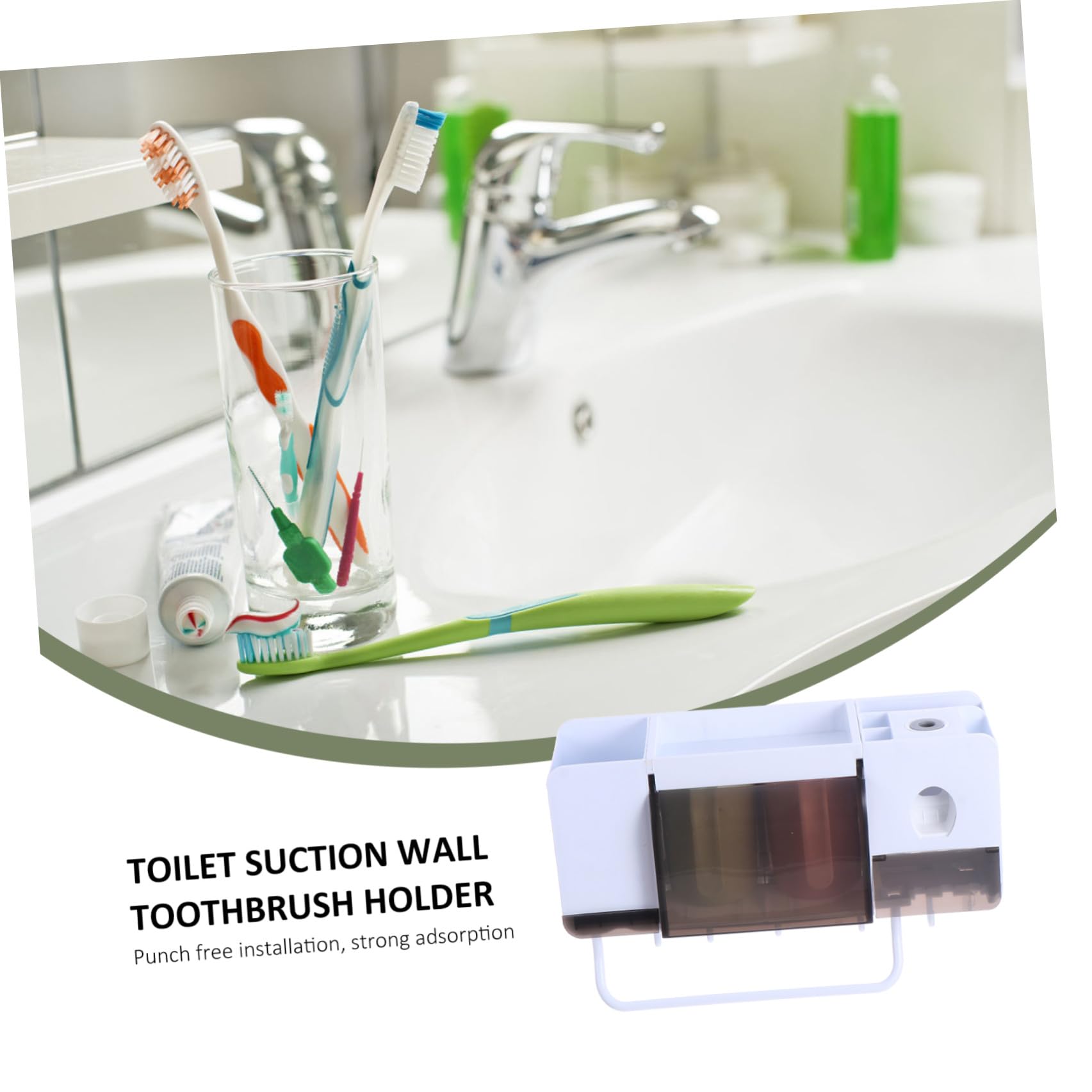 BESTYASH Soporte De Almacenamiento para Cepillos y Pasta De Dientes Diseño La Pared Sin Perforaciones y De para Baños