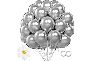 Metallic Silver Balloons: 100 Pcs of 12 Inch Party Decor