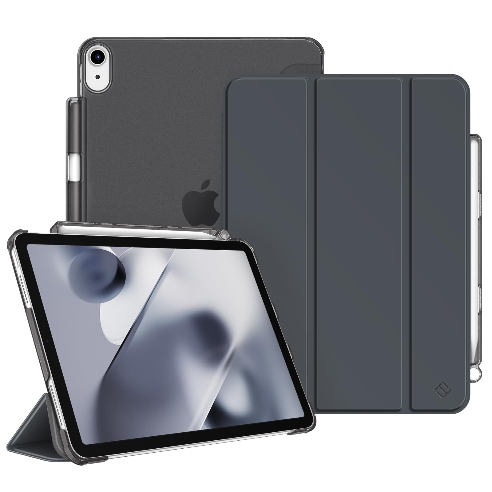Fintie Hülle für iPad Air 11 Zoll M4/M3/M2 (2026/2025/2024), iPad Air 5./4. Generation (2022/2020) 10,9 Zoll mit Stifthalter, ultradünne leichte Schutzhülle mit transparenter Rückseite,