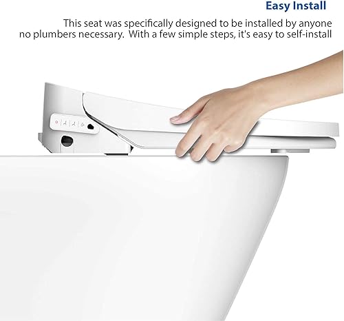 Miniatura 8 de VOVO VB-6100SR Asiento redondo de inodoro bidé, agua caliente, luz LED, asiento con calefacción, blanco, secadora, boquilla de acero inoxidable,