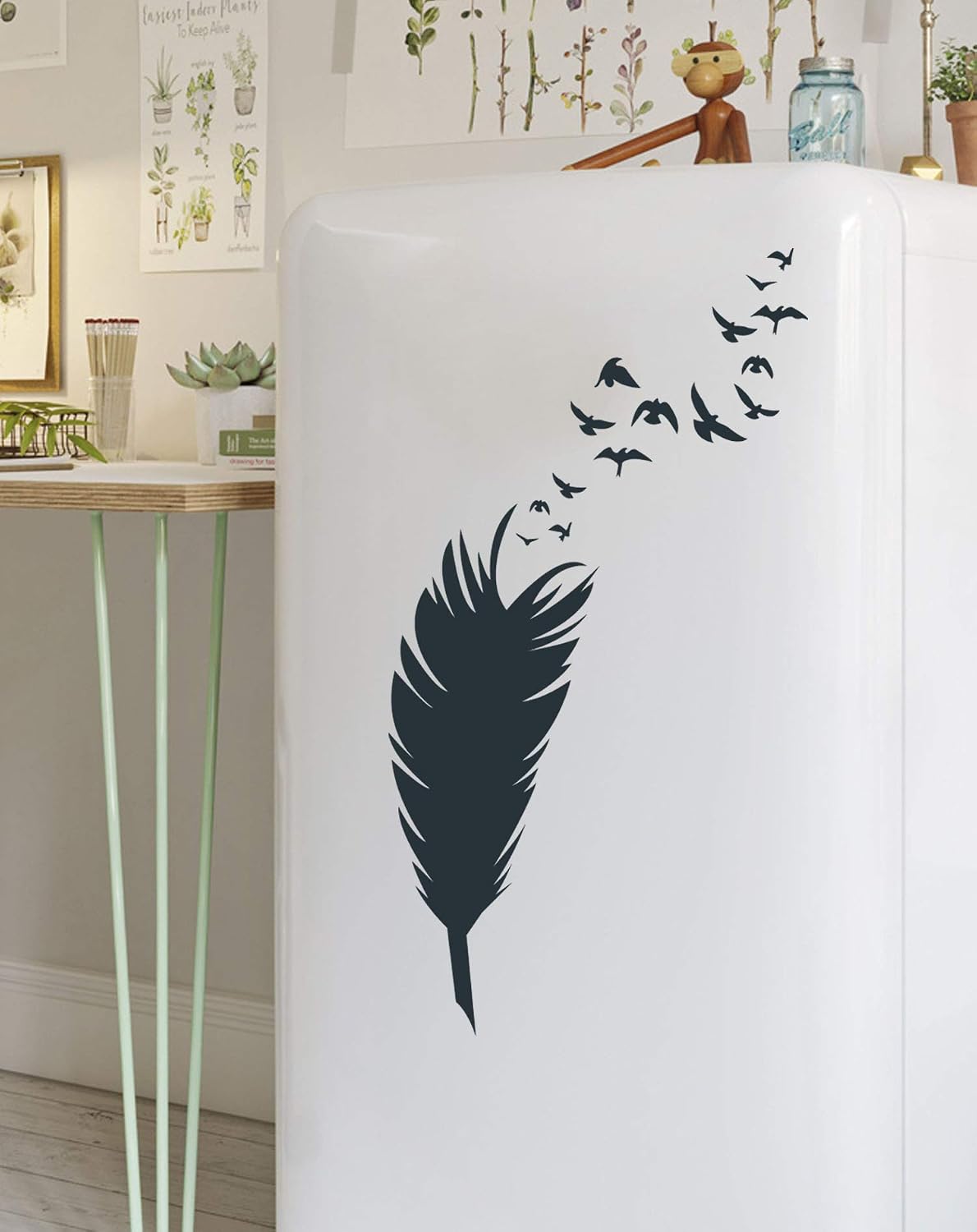 GSS Designs Feathers Wall Art Stencil Pack of 2 - Reusable Stencils(12x16inch) - Feather Birds Painting Template for Floor, Wall, Tile, Fabric, Wood(SL-068)