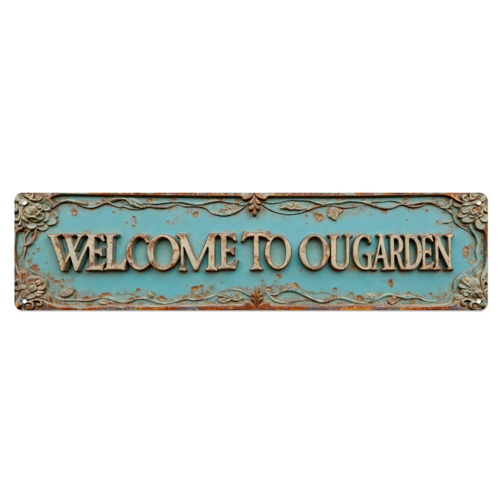Vintage Ornate Design Tin Sign Vintage Metal Sign Home Bar Garden Indoor & Outdoor Wall Decor Retro Metal Poster 4x16 Inch