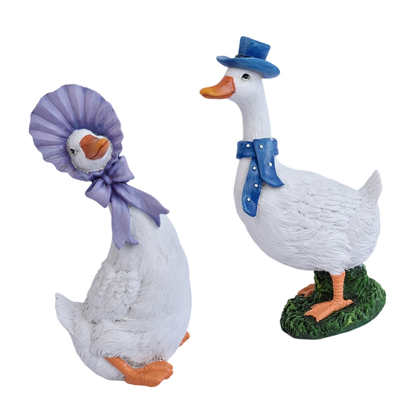Msioytog Unique Couple Ducks Figurine Exquisite Handcrafted Resins Artwork for Lawns Patios and Yard Ornament Lovely Animal Statue