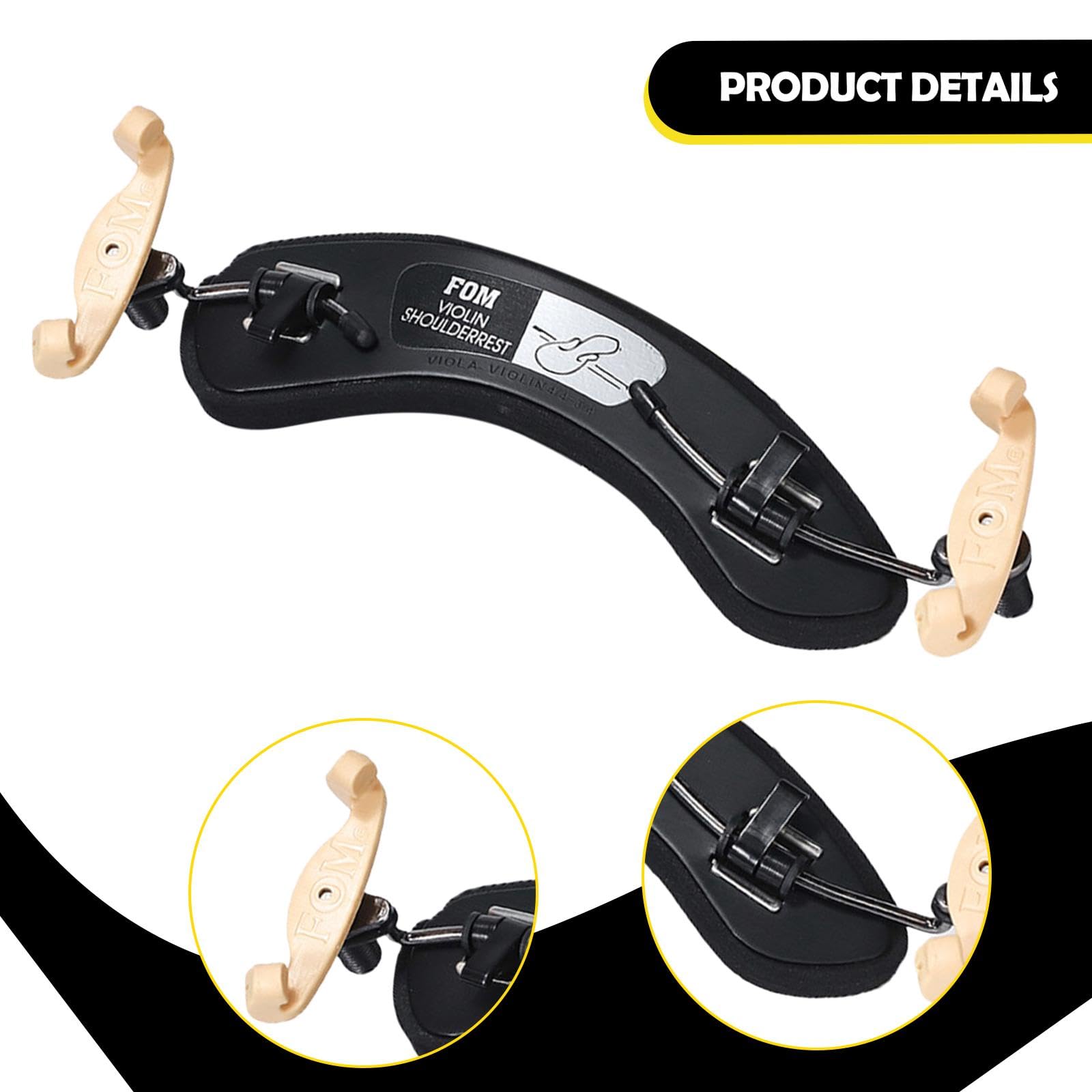 Reposapiés para violín con patas ajustables de aleación de aluminio, fácil de usar, cómodo, piezas para violín, soporte de hombro para presentaciones, 15cm