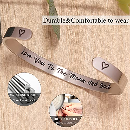 Btysun Bracelets for Women Mothers Day Bracelet Gifts from Daughter Inspirational Gifts for Women Graduation Gifts for Her Motivational Birthday Cuff Bangle Friendship Personalized Mantra Jewelry…