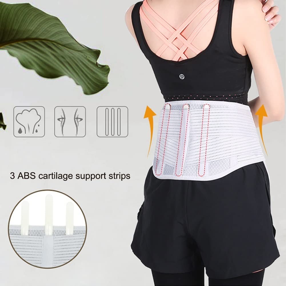 Magnetische Therapie-Klammer for den unteren Rücken zur Linderung von Rückenschmerzen, selbsterwärmender Lordosenstützgürtel, 24 Magnete for Taille und Bauch und 3 Metallstreben, atmungsaktive Rückens