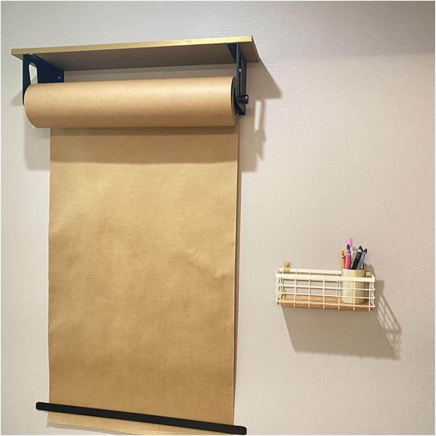 Dozownik Papieru Pakowego W Rolkach, Montowany Na Ścianie, Uchwyt Na Rolki Papieru, Listy Zakupów, Ważne Notatki, Menu Restauracyjne, Szerokość 40 Cm/15,7 Cala