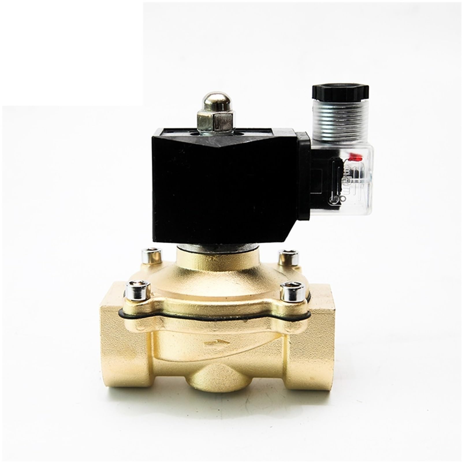 YX55POU12 1/2inch 1inch 2Inch 2 Way Solenoid Valve Water 220V 12V 24V 110V Brass Normally Closed with LED Indicator 1Pcs(24vdc-normally Closed)