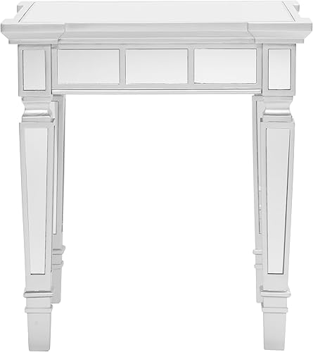 Miniatura 4 de SEI Furniture Glenview Glam - Mesa auxiliar cuadrada con espejo, color plateado mate