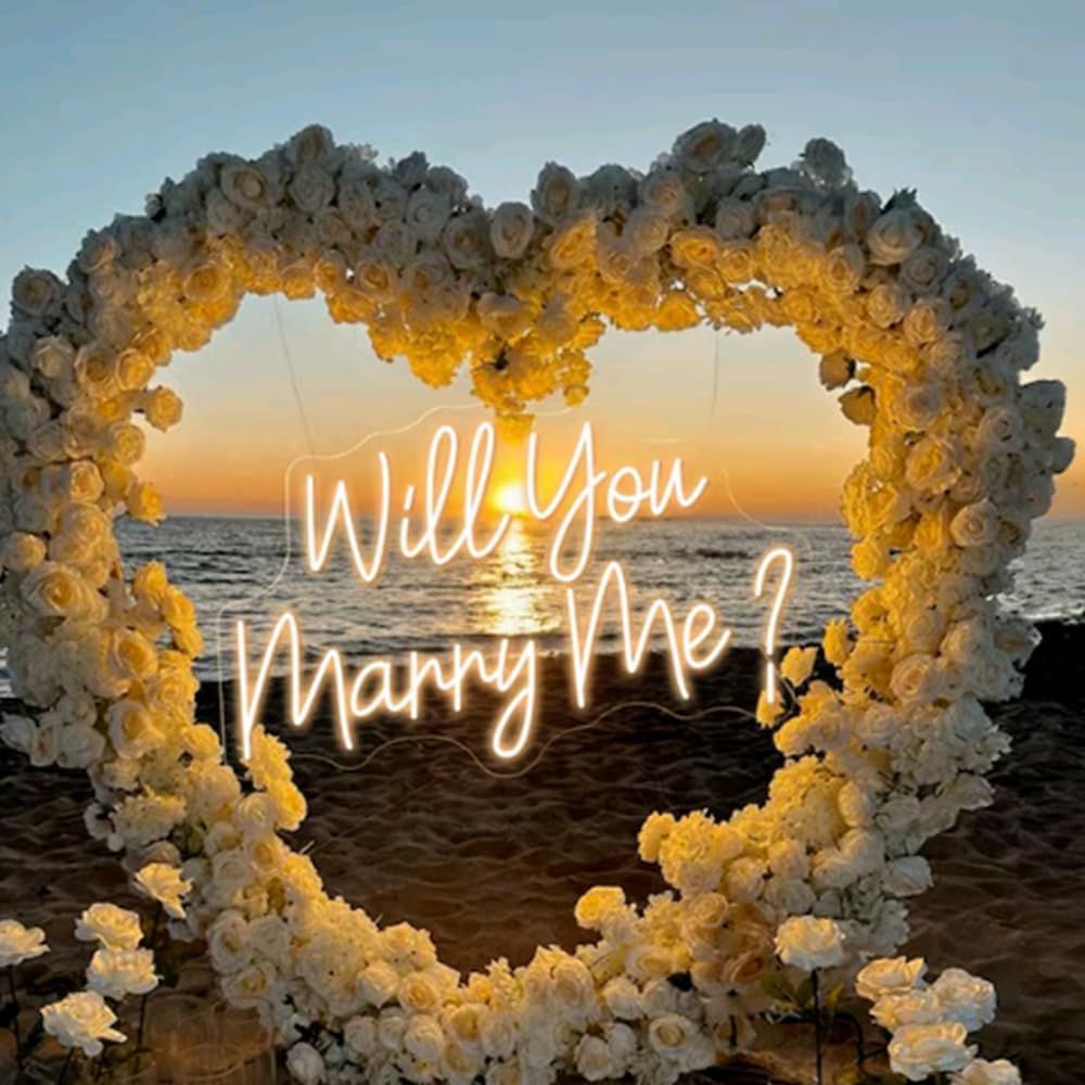 Will You Marry Me Neon Sign Wedding Led Light Party Decor Backdrop Wall Decor Wedding Gift For Her Neon ArtSize:23x15inches