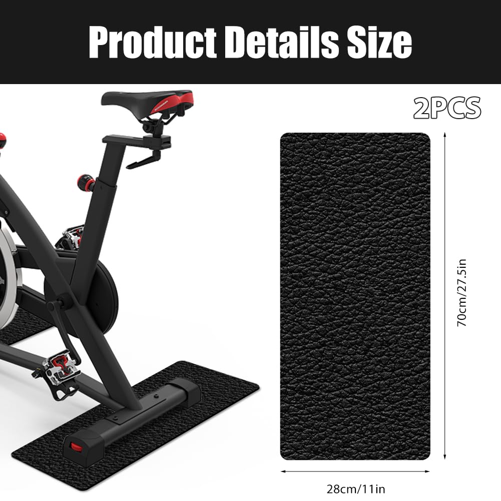 Tappetino protettivo antiurto per pavimenti in tapis roulant, spessore 6 mm, antiscivolo, per attrezzi da fitness, in PVC, per attrezzature sportive, due pezzi (28 x 70 x 0,6 cm)
