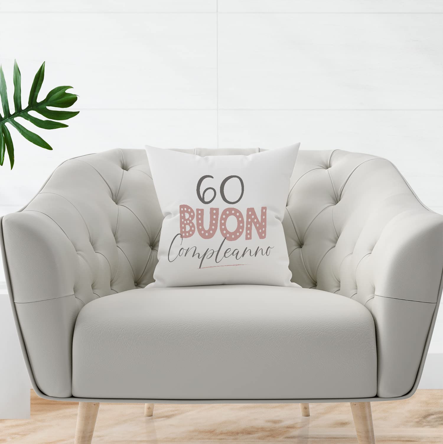 Cuscino Compleanno 100 - Buon Compleanno Rosa, Tatto Cotone, 40x40 Cm, Regalo Divertente - Foto 8