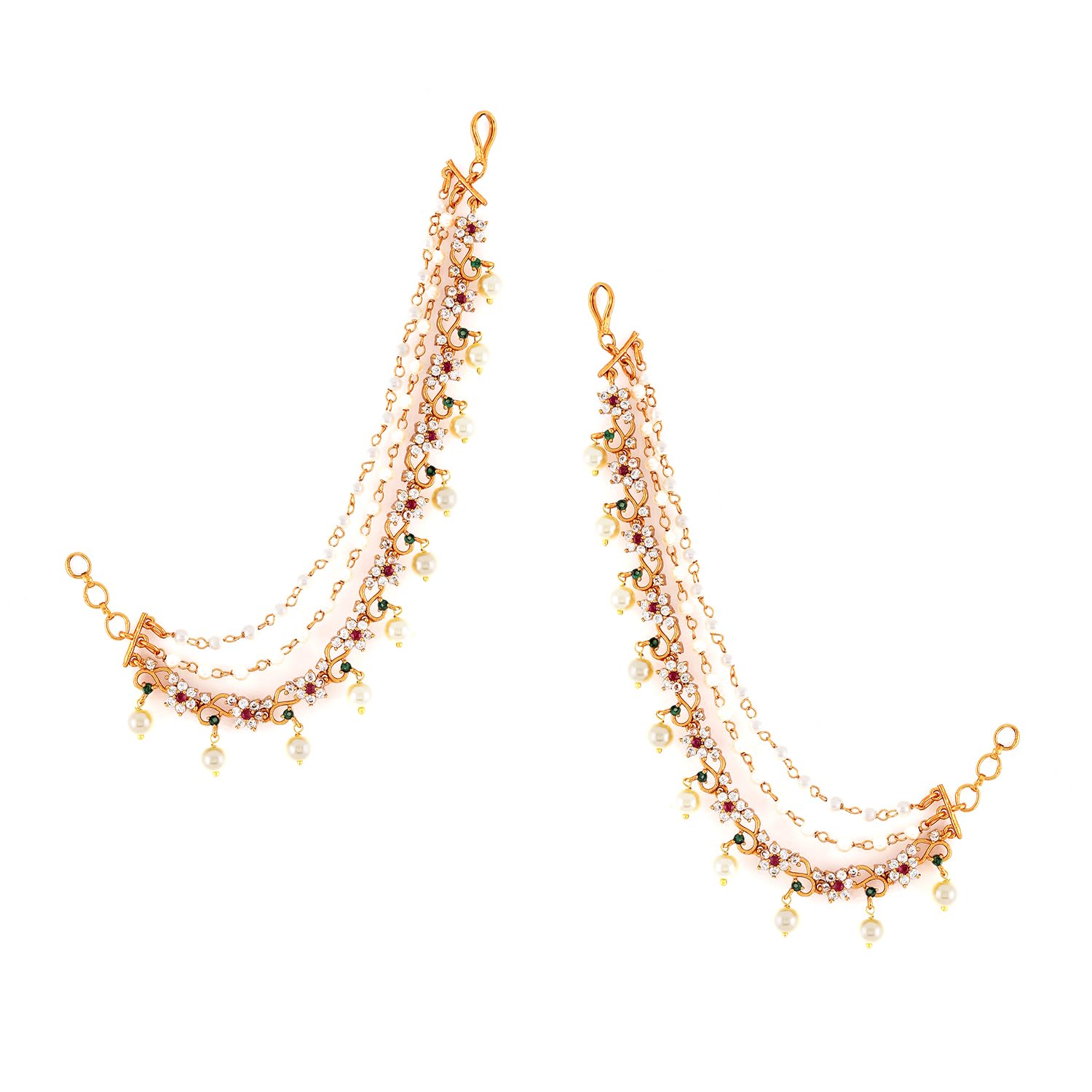 rubans American Diamond Crystal Hoop Earrings Stylish Trendy Jewellery Gift for Women & Girls-picture-30