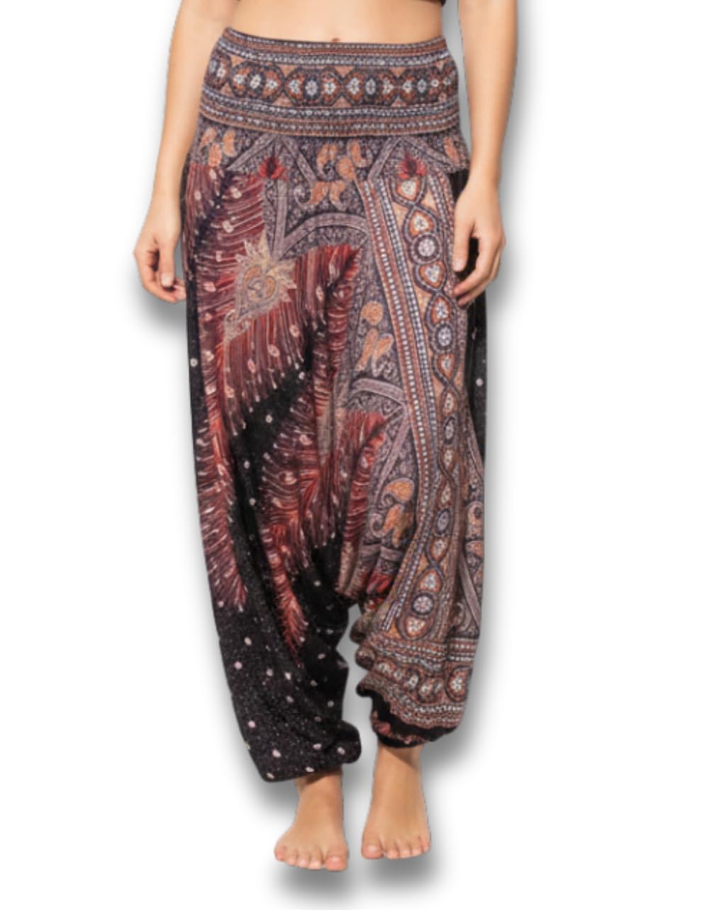 Panasiam Unisex Black Aladin Pants, Peacock, L, V06
