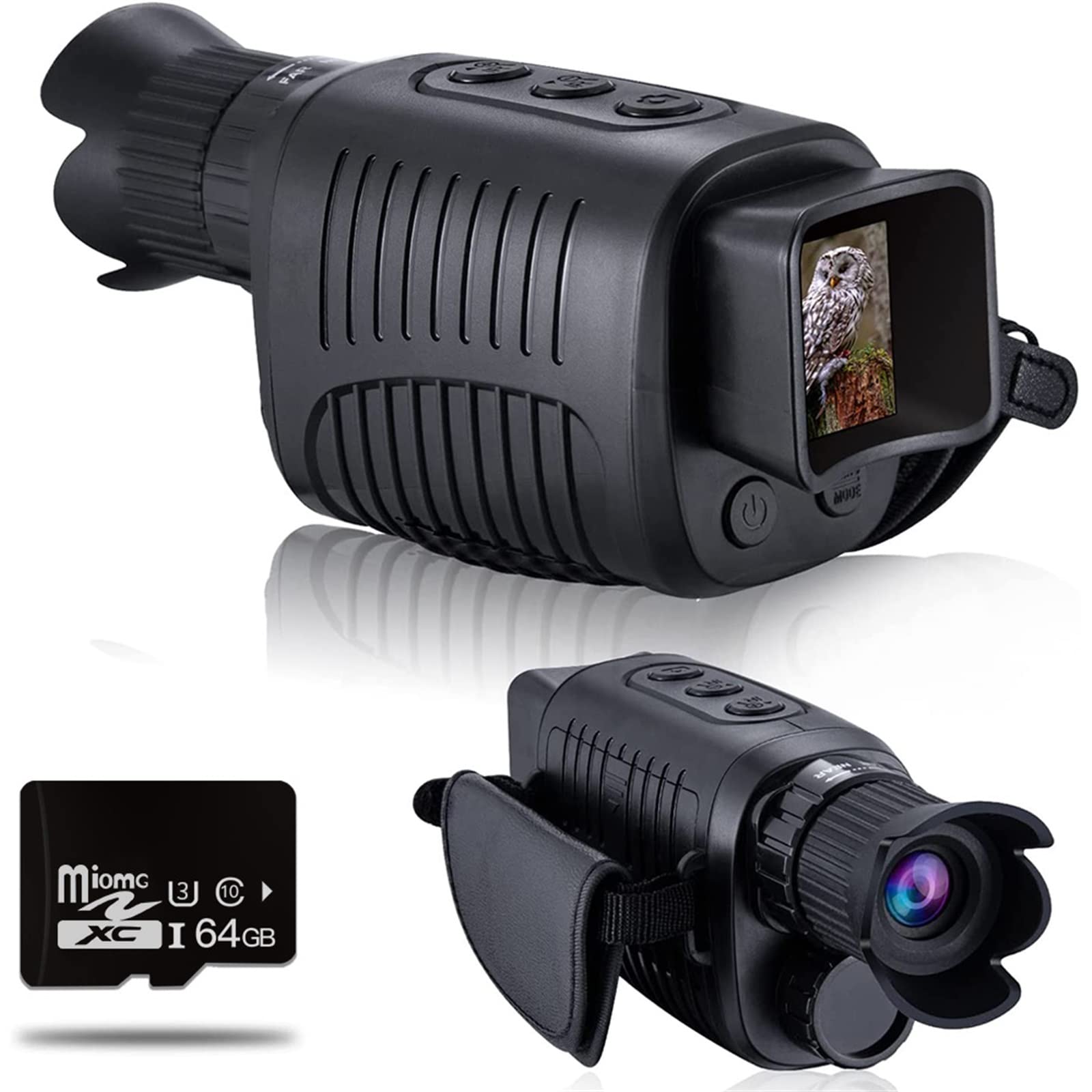 Alcance De VisióN Nocturna, 1080P HD Monocular Dispositivo de visión nocturna Infrarrojo 5x Zoom digital Caza Telescopio Exterior Día Noche Doble uso Full Dark 300m Para Vigilancia U ObservacióN Noctu