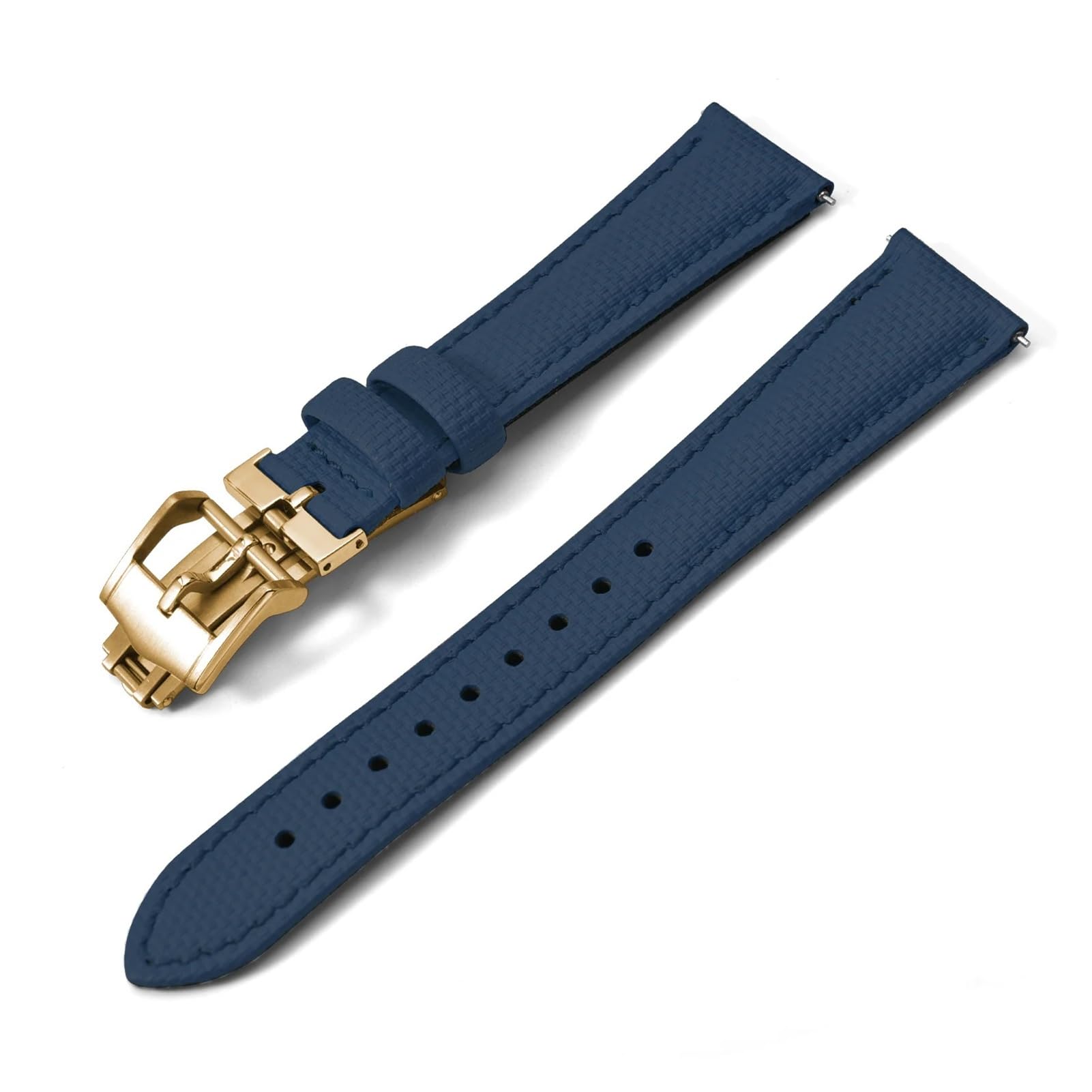 Sailcloth FKM Correa de caucho 18 mm 19 mm 20 mm 21 mm 22 mm Pulsera de liberación rápida Correa de cuero de mariposa Compatible con Rolex Daytona Cartier Hombres