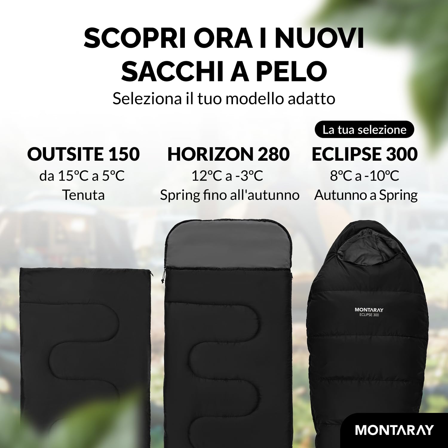 Sacco a pelo 3 – 4 stagioni [8 °C fino a -5 °C], sacco a pelo a mummia per attività all'aperto, campeggio [300 GSM] Sleeping Bag morbido e caldo, sacco a pelo dall'estate all'inverno, sacco a