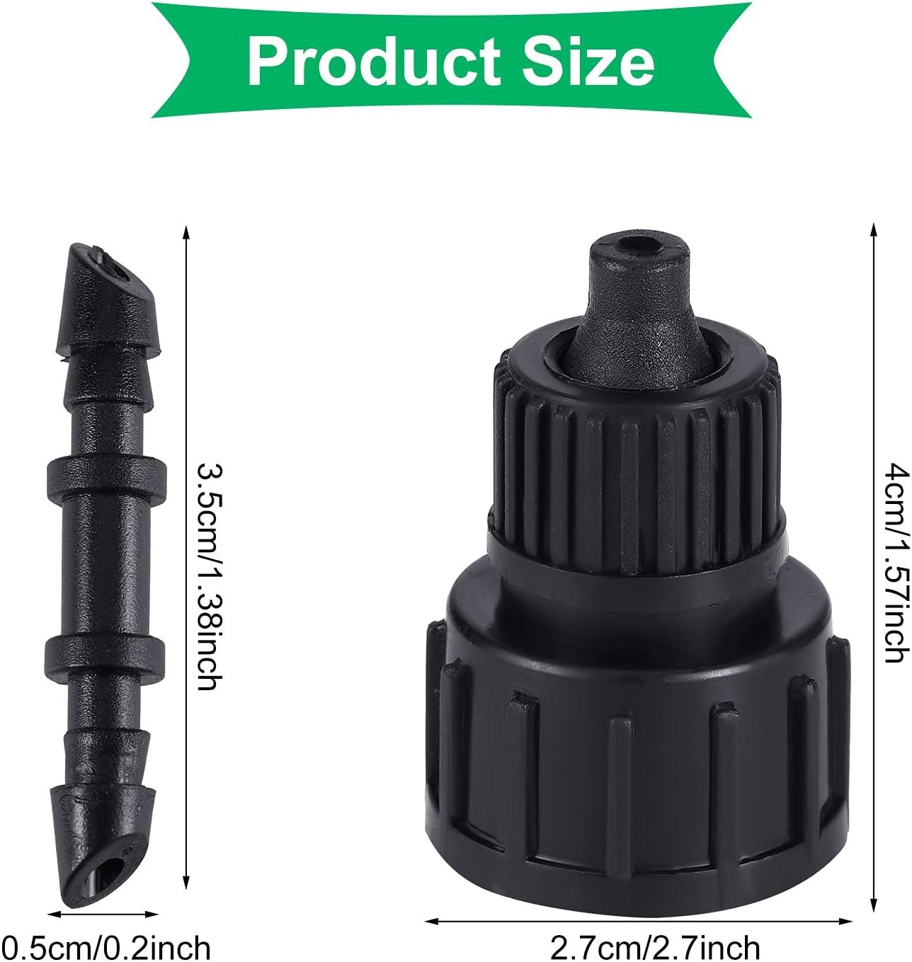58 Pieces 1/2 Inch Drip Irrigation Tubing and Single Barbed Connectors for 1/4 Tubing Faucet