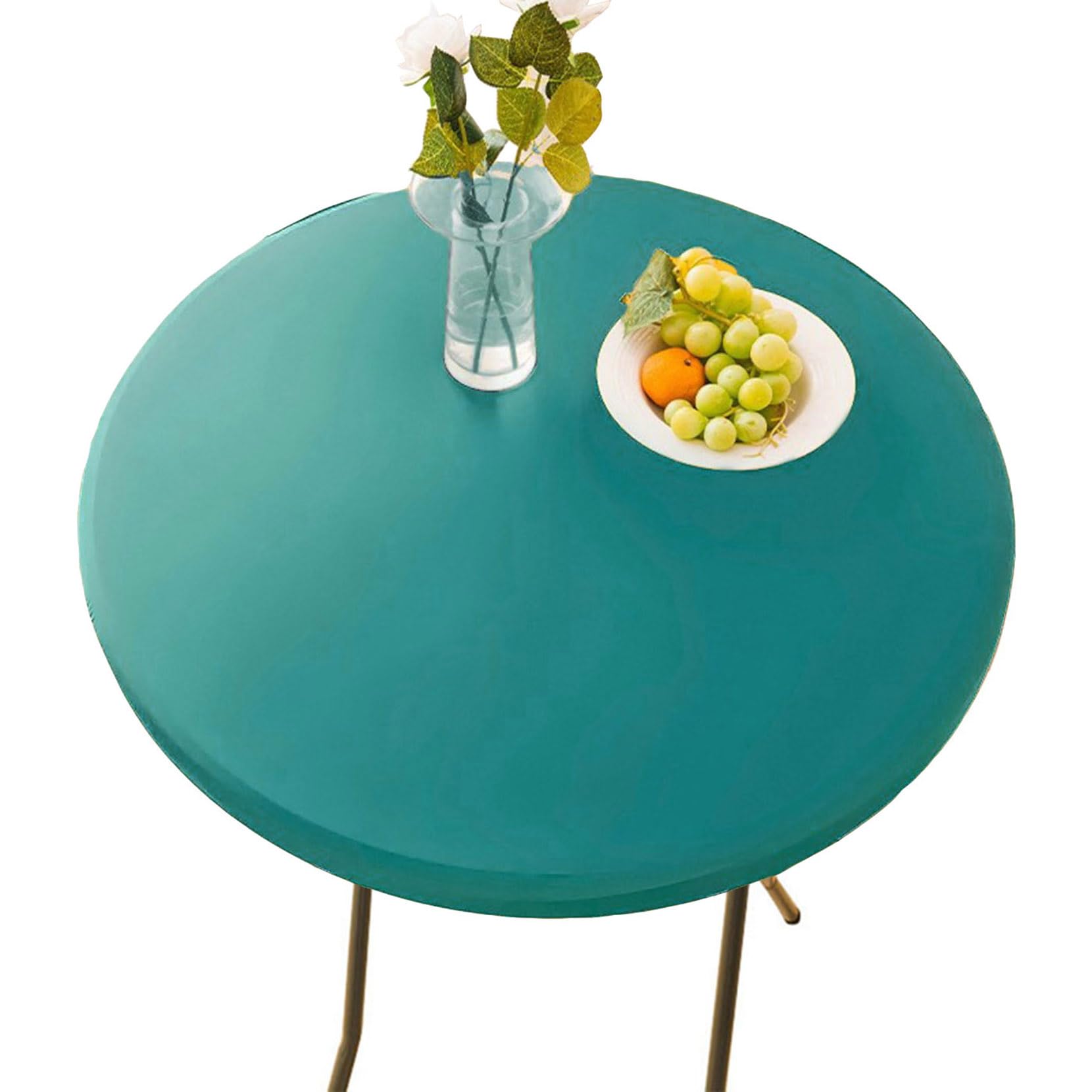 CIEEIN CIEHT PU Tablecloths Table cloth Tablecover Home Hotel Restaurant Bar Party Waterproof Oilproof Table Covers Green Round 110cm โ image 1
