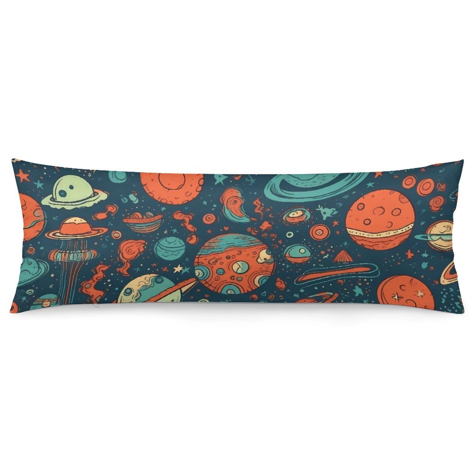 2 Pack Pillow Cases for Hair and Skin, Soft Breathable Pillow Case Covers with Hidden Zipper, Different Cartoon Patterns Pillowcase 20"x54" Pillow Covers for Sleeping Gift
