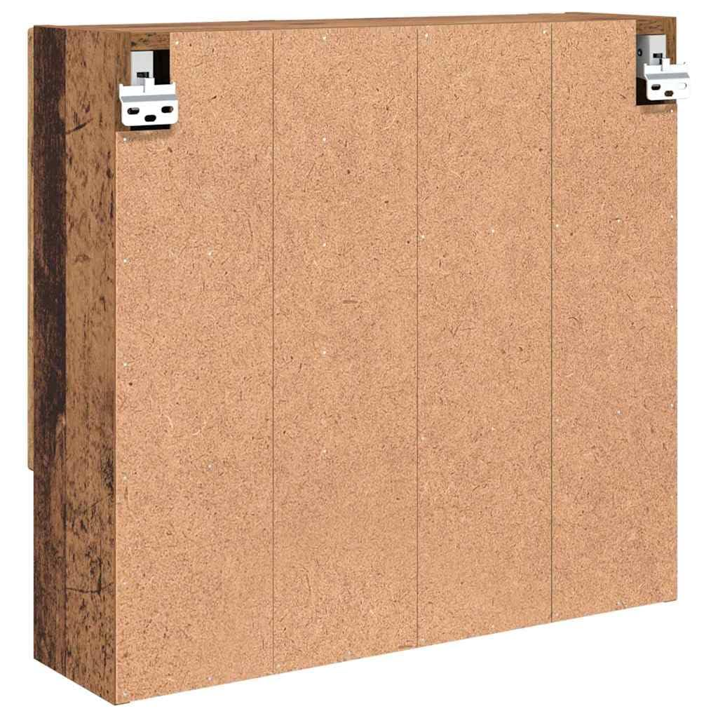 Moderner Badezimmer-Spiegelschrank mit Tür aus Holzwerkstoff, 59 x 17 x 55 cm, wandmontiert, mit viel Stauraum für Toilettenartikel und Kosmetik, minimalistisches Design