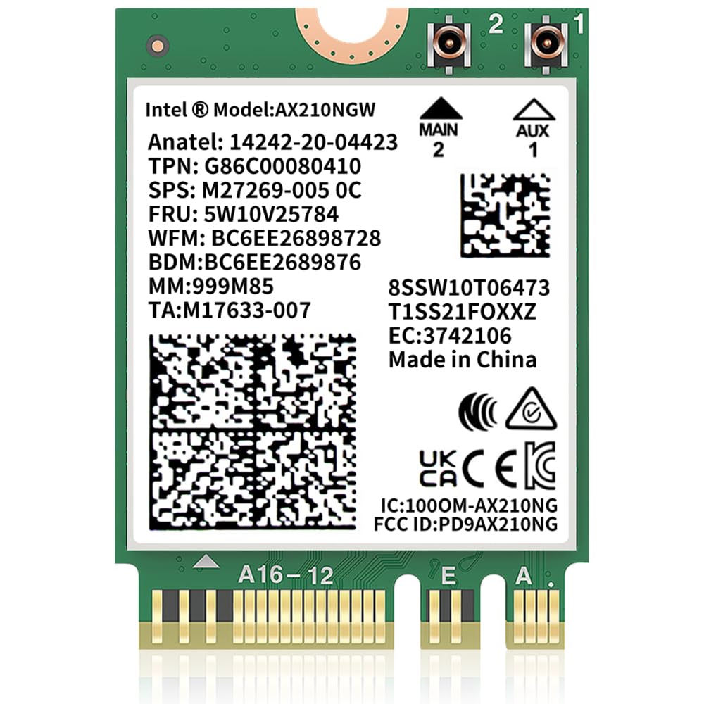 AX210NGW WiFi-Karte, Wi-Fi 6E 11AX-Funkmodul Erweitern Sie auf 6 GHz MU-MIMO Tri-Band-Netzwerkadapter mit Bluetooth 5.3
